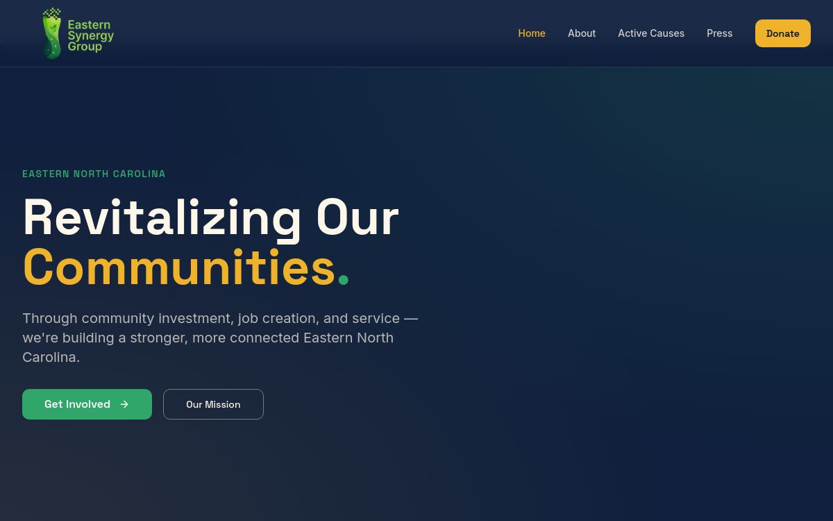 Screenshot of the Eastern Synergy Group website