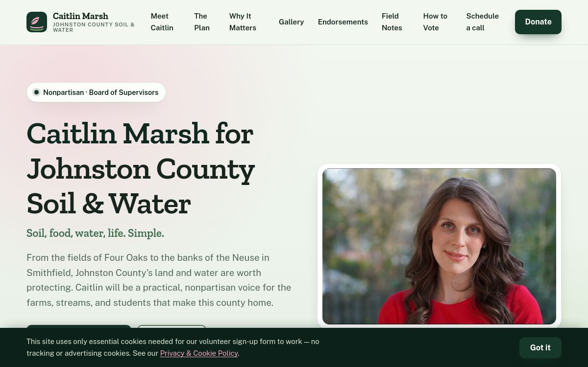 Screenshot of the Vote4Goose website